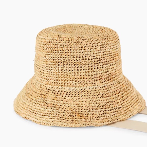 Lack of Color - Inca Raffia Bucket Hat with Ivory Tie NWT - Picture 2 of 7